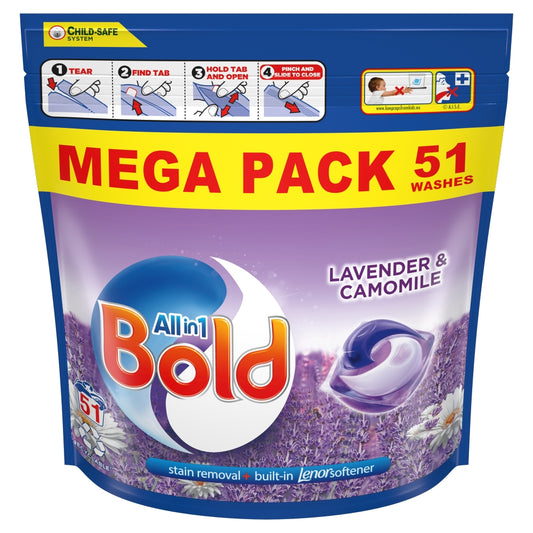 Bold All-in-1 PODS® Washing Liquid Capsules 51 Washes, Lavender & Camomile