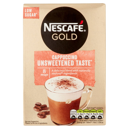 Nescafé Gold Cappuccino Unsweetened Taste Instant Coffee 8 x 14.2g (113.6g)