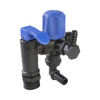 Black and blue valve on a white background