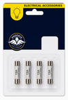Phoenix Electrical Accessories 4-pack of 13A lead-free fuses in a blister pack with a dark blue and yellow retail card.