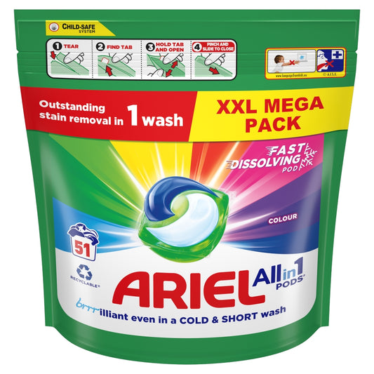 Ariel All-in-1 PODS®, Washing Liquid Capsules Colour 51 Washes