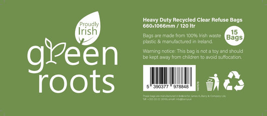 Green Roots Clear Refuse Sacks 15s