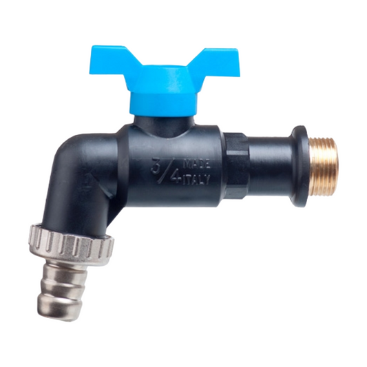 tap with blue lever