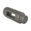 Metal clevis pin on a white background