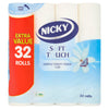 2 Ply Nicky Soft Touch Toilet Tissue with 32 Rolls