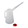 White plastic container with a red cap on a white background