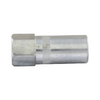 Metal cylindrical component on a white background