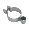 Metal pipe clamp on a white background