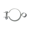 Metal hose clamp on a white background