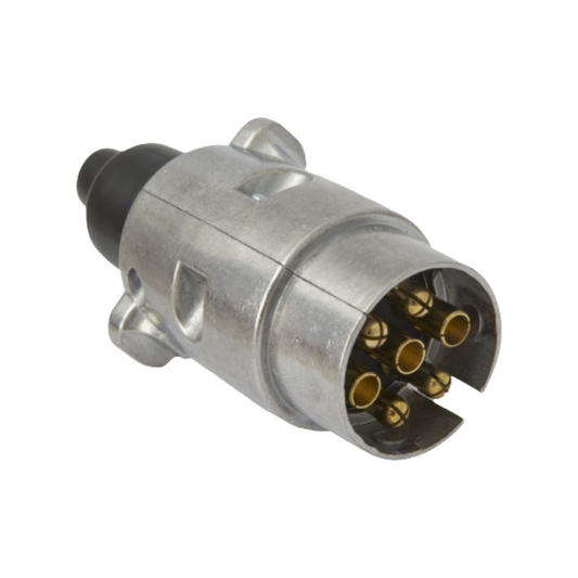 Metal vehicle connector on a white background