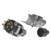 Mechanical components on a white background