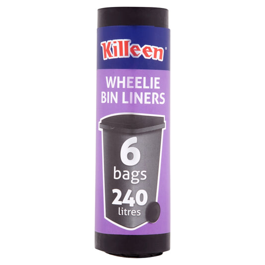 Killeen Wheelie Bin Liners 6 Bags 240 Litres