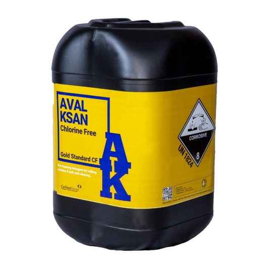 Black and yellow container with 'Aval Ksan' branding on a white background