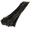 pile of black cable ties on white background