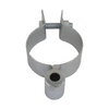 Metal pipe clamp on a white background