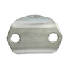 Metallic square bracket with two holes on a white background