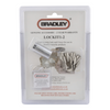 Bradley security lock kit packaging with lock and keys on a white background
