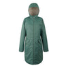 Green raincoat with a hood on a white background