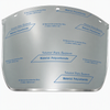 clear face visor with stickers on and on white background