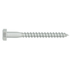 A single silver metal screw with a hex head and threaded shank, shown horizontally on a plain white background.