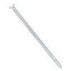 A single silver metal screw shown diagonally on a plain white background.