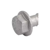 A galvanized steel hex head screw with a threaded shank, shown on a plain white background.