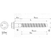Technical dimension drawing of a threaded wall anchor or screw with a hex head, showing labeled dimensions such as h0, hnom, hmin, L, df, tfix, and S/Sw on a white background.