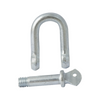 Metal U-bolt and threaded rod on a white background