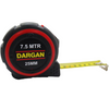 A Dargan 7.5m tape measure with a black and red casing, showing a yellow tape measure extended to the right against a white background.