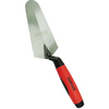 A Dargan hand trowel with a silver steel blade and a red and black handle, shown on a plain white background.