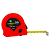 A red Dargan Tools 5m tape measure with a yellow measuring tape extended, shown against a plain white background.