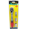 Dargan 1/2 inch ratchet set in its original blister packaging, featuring a silver and red ratchet with three silver socket bits on a bright yellow backing card.