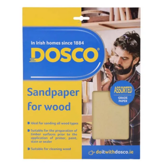Dosco Assorted Cabinet Glass Sandpaper 5 Pack