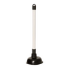 Plunger with black handle and white rubber part on a white background
