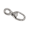 Silver metal swivel eye bolt on a white background