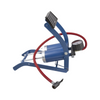 Blue and red air pump on a white background