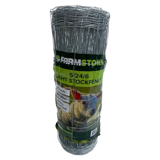 Roll of FarmStokk light stockfence on a white background