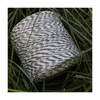 Black and white striped rock on grass