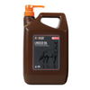 Brown bottle of Foran Linseed Oil with orange pump on a white background