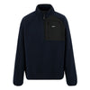 Navy blue pullover with a visible brand logo on a white background