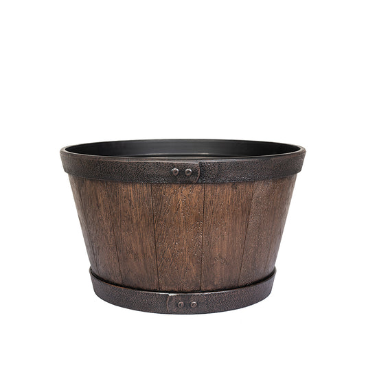 Plant Avenue Oban Dark Oak Whisky Barrel 45cm Plant Pot