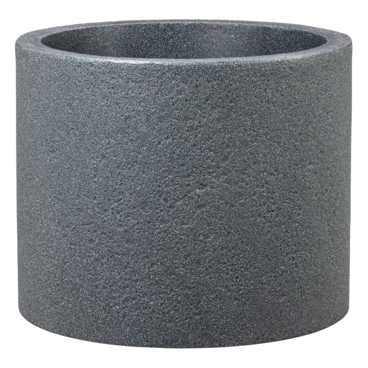 Apta Beton Low Cylinder 30cm Black Plant Pot