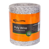Roll of Gallagher poly wire on a white background
