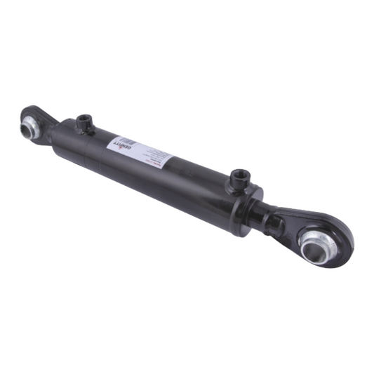 Black metal steering linkage on a white background