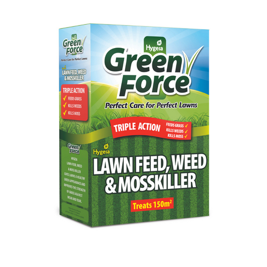 box of Green Force Lawn Feed, Weed and Moss Killer 3Kg