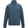 A slate blue full-zip fleece jacket with a stand-up collar and zippered side pockets, shown on a plain white background.