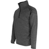 A dark gray heathered quarter-zip pullover jacket with a mock neck collar, shown from a three-quarters angle on a plain white background.