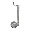 Metal wheelbarrow wheel with handle on a white background