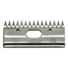 Metal comb blade with teeth on a white background