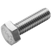 A single metallic hex bolt with a threaded shank, photographed on a plain white background.
